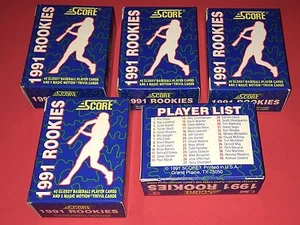 Lot Of (5) 1991 Score Rookie Baseball Glossy 40 Card Sets Tino Martinez Rookie - Picture 1 of 2