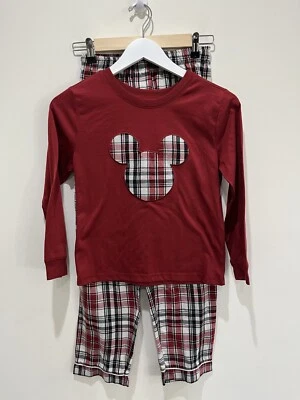 Disney Vacaciones Navidad Ropa de Dormir Conjunto Mickey Mouse Cuadros 2 Piezas Talla 9/10 Acogedor Foto 1 de 4