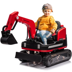 JOYLDIAS Red 360° 12V Battery Kids Ride On Excavator Tracked Wheel w/ Remote,MP3 - Picture 1 of 24