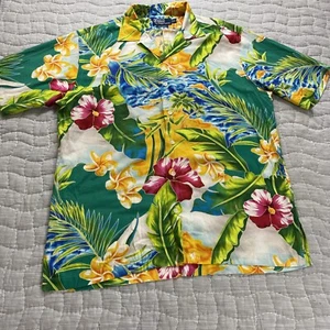 Camisa Polo Ralph Lauren Para Hombres Mediana Verde Hawaiana Floral Caldwell Viscosa - Imagen 1 de 11