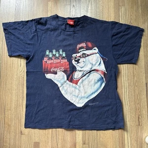 Camiseta Coca Cola 1996 De Colección Para Hombre Talla XL Soda Publicidad Gráfico Oso Polar - Imagen 1 de 11