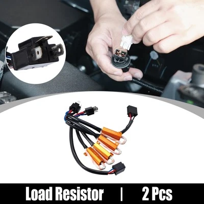2 adaptadores de arnés de cableado de resistencia de carga H4 9003 HB2 DC 12V 50W 88 ohmios Foto 1 de 4