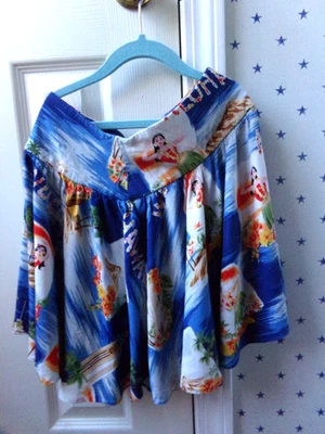 RALPH LAUREN Vtg Hawaiian Blue Hawaii Skirt Pattern Floral Size 14 Girls Beach - Image 1 of 4