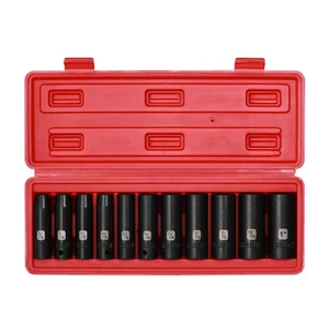 11PCS 1/2" Drive Deep Impact Socket Set, 6-Point, CR-V, 11 Pieces 1/2-Inch SA... - Picture 1 of 6