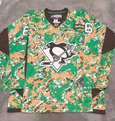 Camiseta de hombre Reebok Pittburgh Penguins Lemieux camuflaje talla 56 Foto 1 de 2