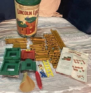 Original Wooden Lincoln Logs Frontier Fort COMPLETE Set - Picture 1 of 7