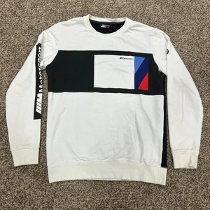 BMW Motorsport Sweatshirt Crewneck Graphic Men's Large White Logo - Picture 1 of 9