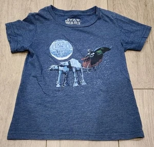 Star Wars Christmas Graphic Tshirt Toddler 5T Darth Vader Santa Sled - Picture 1 of 4