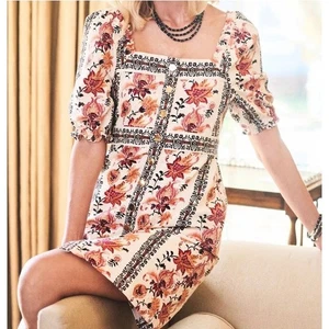 Spartina 449 Women’s Catrina Stripe Button Front A-Line Denim Dress XXL Floral - Picture 1 of 15