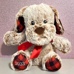 2023 Petsmart Plaid CHANCE Dog Squeaky Stuffed Animal Plush Toy w/Tag 10" - Picture 1 of 6