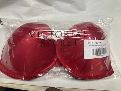 Victoria's Secret Red Push Up Logo Shine Strap Bra Size 36 G - Image 1 of 4