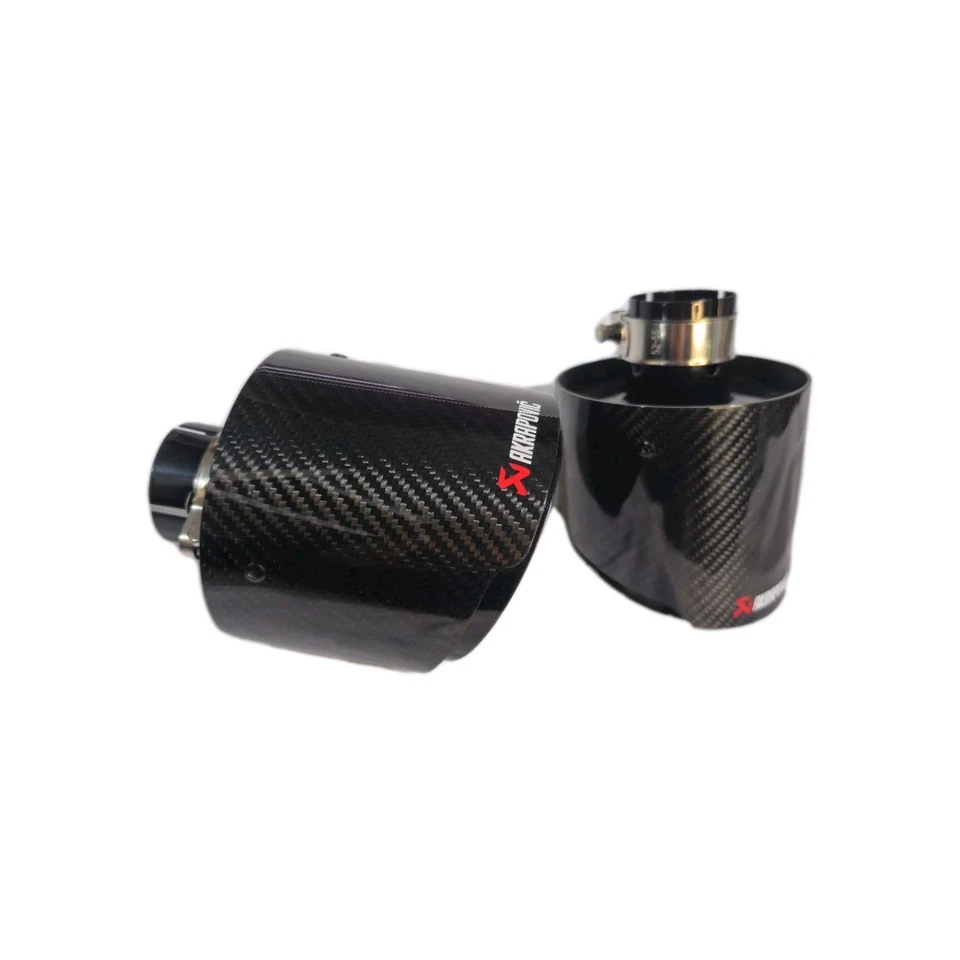 2 TERMINALI SCARICO ACCIAIO INOX NERO FIBRA DI CARBONIO 130mm STELVIO Alfa Romeo - Imagen 1 de 4