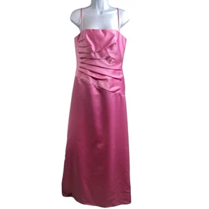 Vintage Rimini by Shaw Pink Satin Evening Gown Size 8 Prom Formal Cinderella - Picture 1 of 12