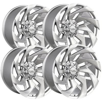 (4) Off-Road Monster M24 22x12 6x135/6x5.5" -44mm Brushed Wheels Rims 22" Inch - Image 1 of 4