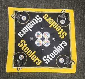 Vintage 90s Pittsburgh Steelers NFL Black Yellow Football Bandana Helmet Logo  - Picture 1 of 2
