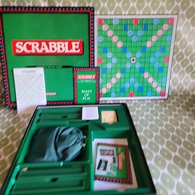 Vintage Scrabble Deluxe With Turntable & Electronic Timer Spears Games Complete  - Image 1 of 4