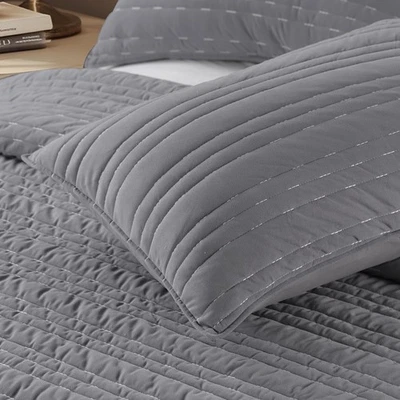 King Size Velvet Quilt Set 3 Pieces, Ultra-Soft Bedspread Coverlet with 2 Pil... - Image 1 of 4