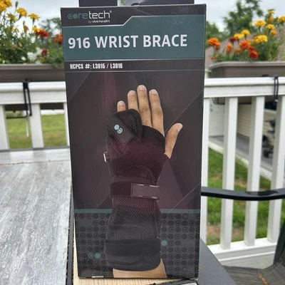 New Open Box - CORETECH Vivehealth 916 Left Wrist Brace/Splint - Black One Size  - Image 1 of 4