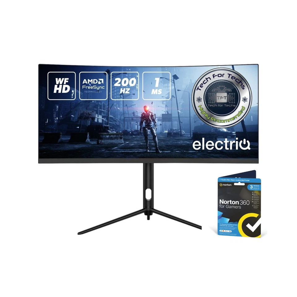 electriQ 30" VA Full HD UltraWide HDR 200Hz 1ms FreeSync C eiQ-30CVWF200VAFSGHAS