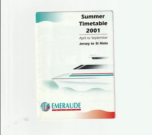 Emeraude Ferry Timetable 2001 - Picture 1 of 1