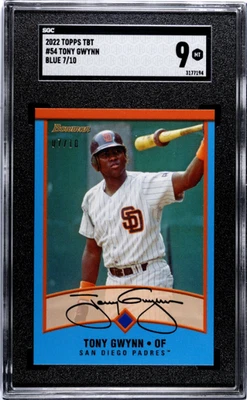 Tony Gwynn 2022 Topps Throwback Thursday Blue /10 SGC 9 #54 Padres - Image 1 of 2