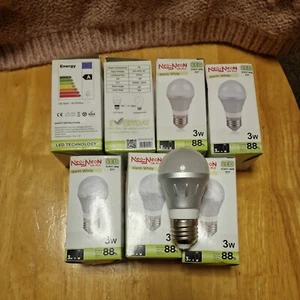 x7 Neo Neon UK LED GLS E27 200LM 3W 3000K DIMMABLE Frosted Light Bulbs - Picture 1 of 6