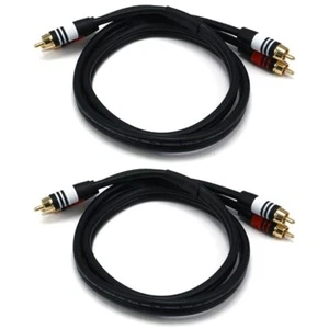 2x 3 pies 2-RCA a 2-RCA macho enchufes enchapados en oro M/M cable de audio estéreo premium  - Imagen 1 de 1