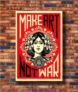 New MAKE ART NOT WAR Poster -14x21 24x36 Art Gift X-1827 - Picture 1 of 5