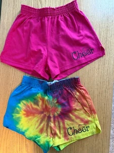 NEW Soffe Shorts Lot of 2 Cheer Youth Large (12-14) PINK & Tie Dyed - Picture 1 of 9