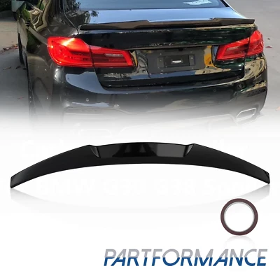 Gloss Black M4 Style Rear Trunk Spoiler Lip Wing For 2017-2021 BMW G30 530i 540i - Image 1 of 4