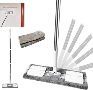 Microfiber Hardwood Floor Mop,With 2 Washable Wet/Dry Pads,Stainless Steel Handl - Picture 1 of 7
