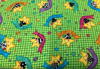 TESOROS ACOLCHADOS - NOCHE NOCTURNA, FRANELA BRILLANTE BEBÉ POR KP KIDS-- 1 1/2 YARDAS Foto 1 de 2