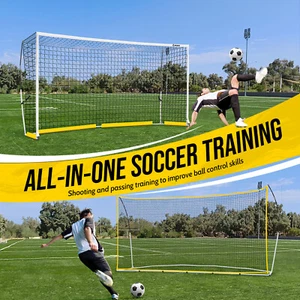 2 in 1 12x6ft Portable Soccer Goal Net and Rebounder Net for Backyard Park Beach - Picture 1 of 8