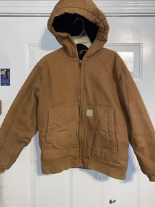 Carhartt Quilted Lined Hooded Full Zip Jacket Youth Sz M RN13706 - Picture 1 of 6