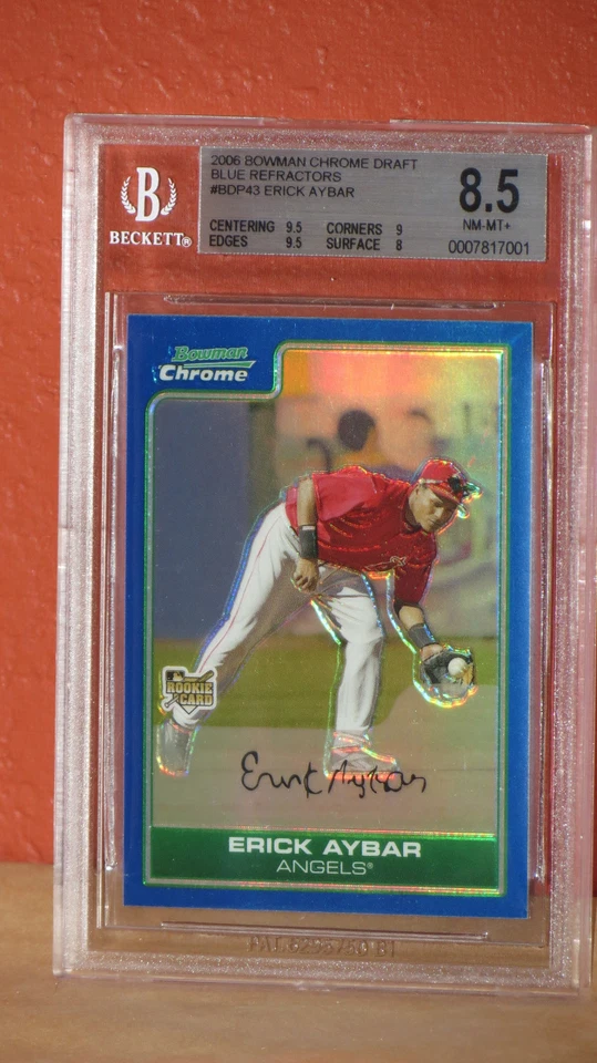 2006 Bowman Chrome Eric Aybar Blue Refractor Card BGS 8.5 - Image 1 of 1