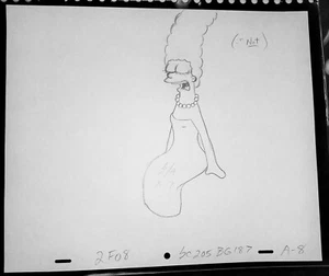 The Simpsons Marge Original Production Drawing Fear of Flying 1994 Animation UF - Picture 1 of 1