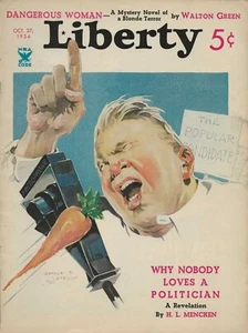 Liberty Magazine October 27, 1934  Arthur E. Jameson Cover, H.L.Mencken - Imagen 1 de 1