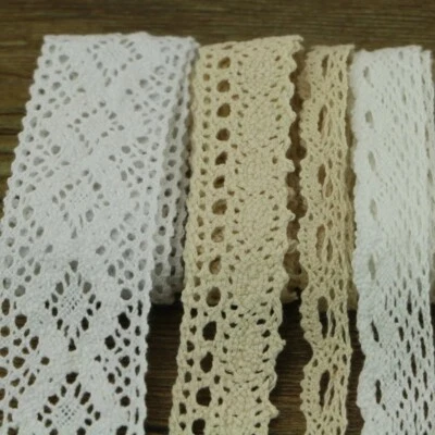 Cinta de encaje 10 yardas serie de adornos de costura de prendas hágalo usted mismo ganchillo algodón Foto 1 de 4