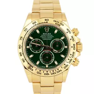 UNPOLISHED PAPERS Rolex Daytona GREEN JOHN MAYER 40mm 18K Gold Watch 116508 BOX - Picture 1 of 9
