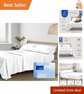Luxury King Size Cotton Sheet Set - 400 Thread Count, 4 PC, Cooling Comfort - Picture 1 of 9