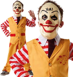 Boys Kids Childrens Dapper Clown IT Circus Halloween Fancy Dress Costume 4-11 - Picture 1 of 1