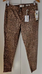 JESSICA SIMPSON Kiss Me Super Skinny Jeans size 8/30R Brown Animal Print NWT - Picture 1 of 15