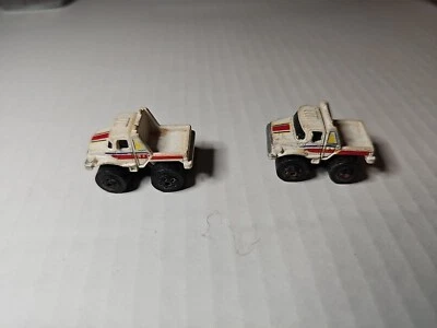 Vintage Micromachines White Dump Truck Lot Of 2 Missing Parts - Image 1 of 2