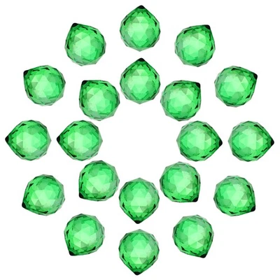 20Pcs Crystal Ball Prism 20mm/0.8" Decorative Ball Suncatcher Beads Green - Imagen 1 de 4