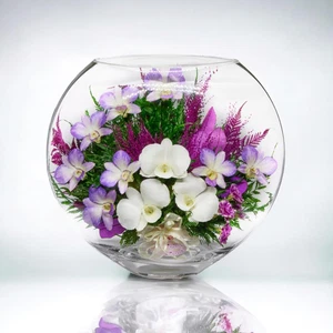 Fiora Flower Elegant Orchid Arrangement in Glass Vase | Preserved Real Orchids L - Picture 1 of 12