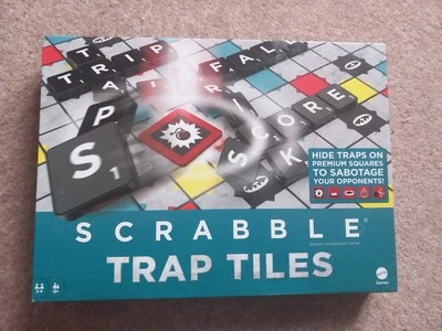 Scrabble Trap Tiles Word Board Game with Traps & Trigger Tiles PLAYED ONCE - Image 1 of 2
