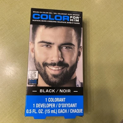 1 caja de color para él tinte de cabello facial negro bigote barba cepillo en Foto 1 de 4