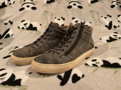 Zapatillas deportivas Taos de cuero para mujer 8 con cordones cremallera lateral altas gris verde zapatos informales Foto 1 de 4