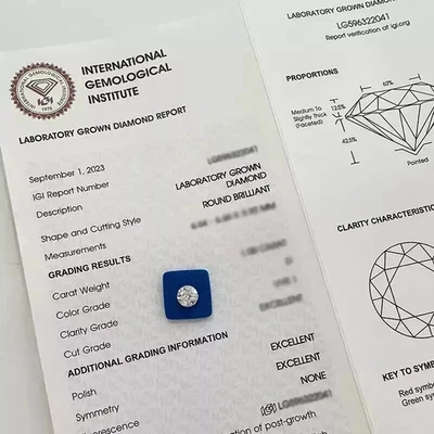 IGI Certified 1.00 Carat Round Lab-Grown Diamond – D Color, VVS1 Clarity - Image 1 of 4