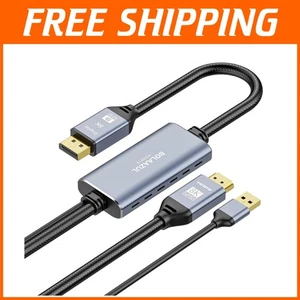 8K HDMI 2.1 to DisplayPort Cable - Unidirectional 2M for Gaming Excellence - Picture 1 of 11